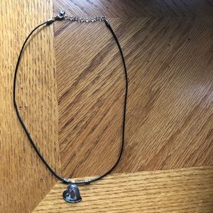 Silpada black leather heart necklace